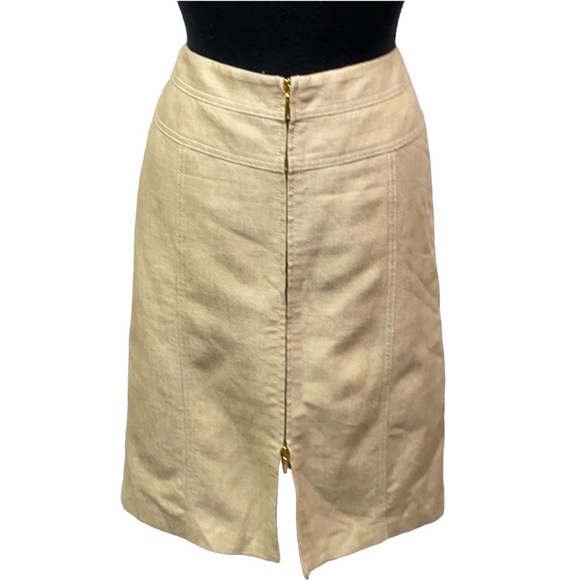 Kasper Linen Skirt Tan - Picture 2 of 3
